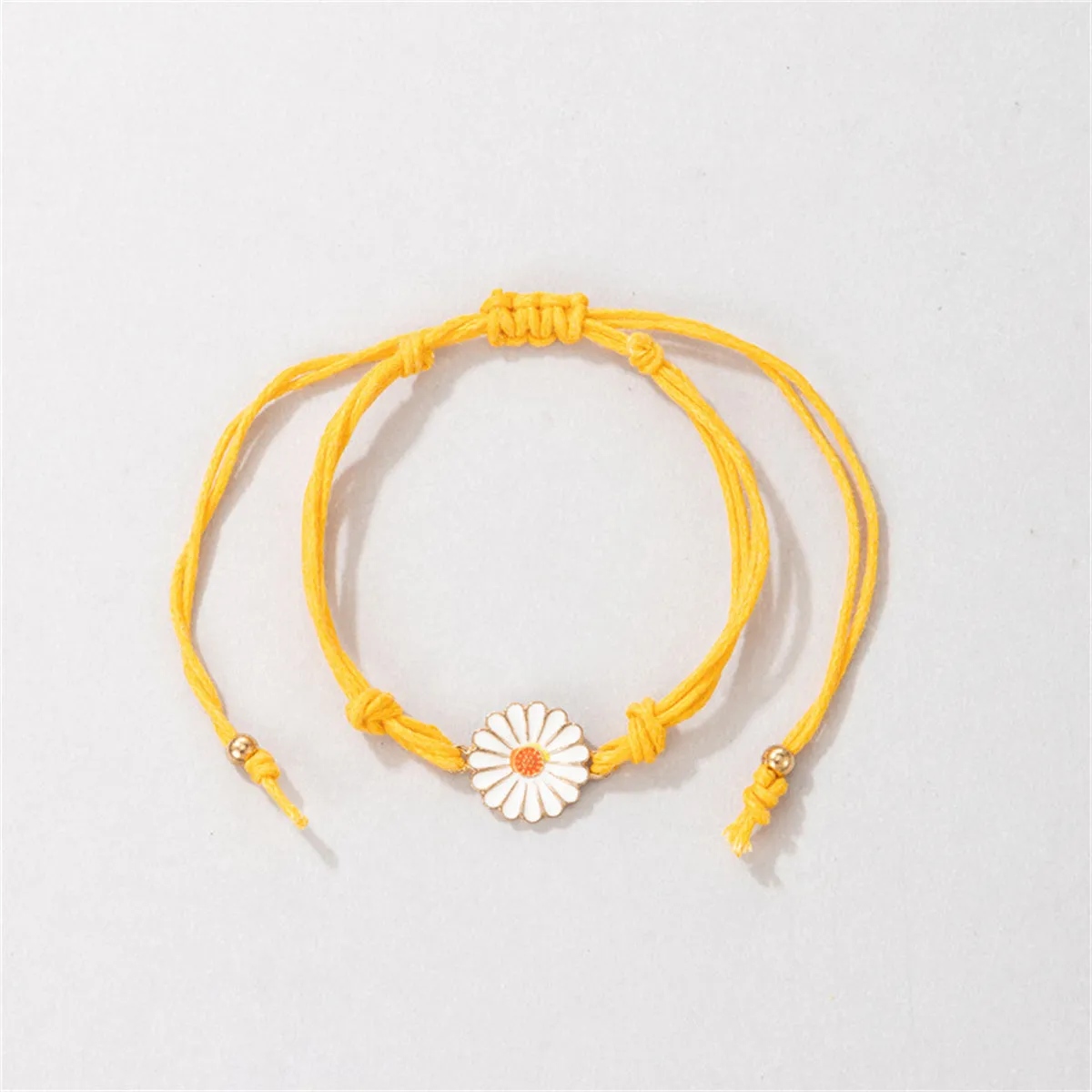 Yellow Polyster & Enamel 18K Gold-Plated Floral Anklet