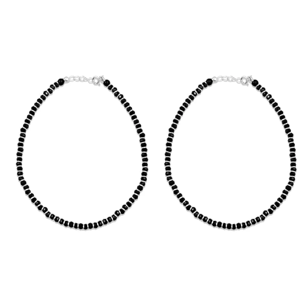 Zarkan 925 Silver Plain Nazaria Anklet With High Quality Marcasite Stones